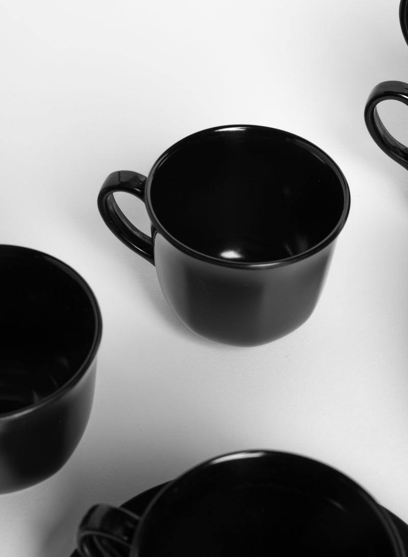 Tea Cup and Saucer Set of 6 160ml Healthy Melamine Unbreakable Dishwasher Safe | Elegant Tea Cup Set with Modern Design Suitable for All Occasions  - Image 5