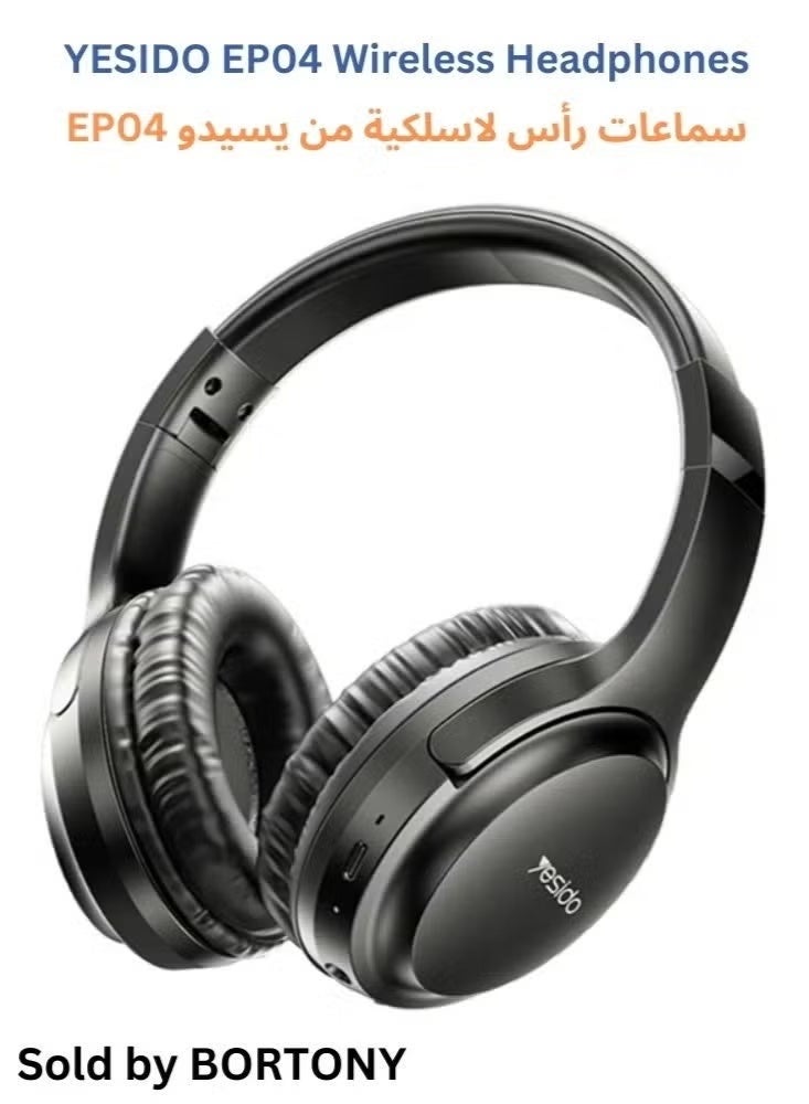 Yesido EP04 Wireless On-Ear Headphones, Foldable Design, Pure Bass, HD Hi-Fi Stereo Sound, Bluetooth Headset, Built-In Microphone, Comfortable Cushioned Ear Cups, Adjustable Headband, Lightweight Portable Wireless Headphones for Music, Calls, Gaming, Travel & Daily Use - Image 1