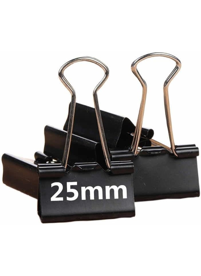 Dimond Dimond-Black Binder Clips Metal Wire Handle Office Document Organizers 25mm 12pc 