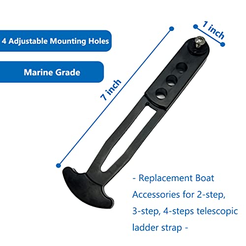 FCOUIID Marine Boat Telescoping Ladder Strap with 4 Adjustable Mounting Holes, Secure Retaining Rubber Latch Band for Yacht Sport Jet Swim Boarding (L) - Image 2
