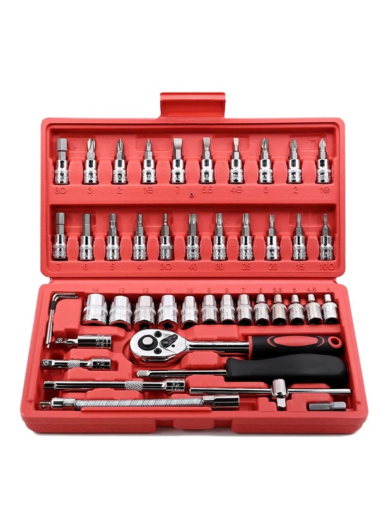 مجموعة أدوات إصلاح محمولة مكونة من 46 قطعة ، إصلاح كهربائي ، إصلاح سيارة ، إصلاح دراجة نارية ، إصلاح آلة ، مجموعة أدوات منزلية ، مجموعة إصلاح احترافية - Image 2