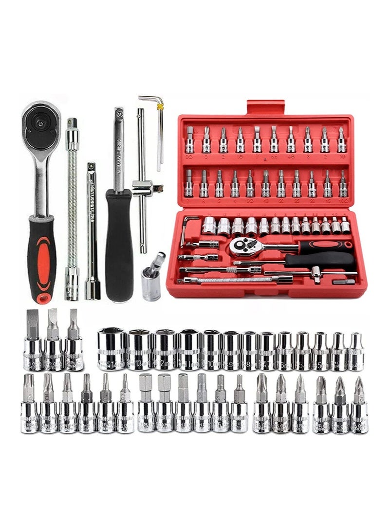 مجموعة أدوات إصلاح محمولة مكونة من 46 قطعة ، إصلاح كهربائي ، إصلاح سيارة ، إصلاح دراجة نارية ، إصلاح آلة ، مجموعة أدوات منزلية ، مجموعة إصلاح احترافية - Image 1