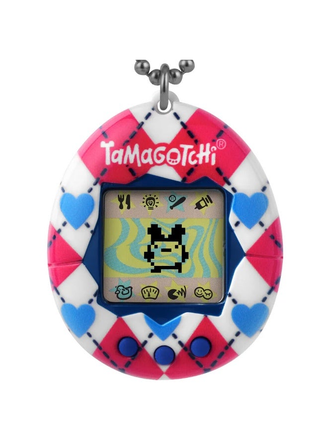 Tamagotchi Original Argyle Heart Design, Battery Operated – Interactive Electronic Pet Toy for Kids Ages 3+ - Image 1