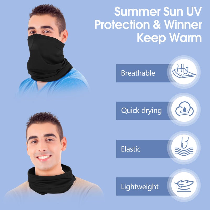 Lievermo Motorcycle Goggles Dirt Bike 2 Pack ATV Off-Road Riding Motocross Ski Goggles Windproof Glasses with Sun UV Protection Neck Gaiter Face Cover, Black+White - Image 5