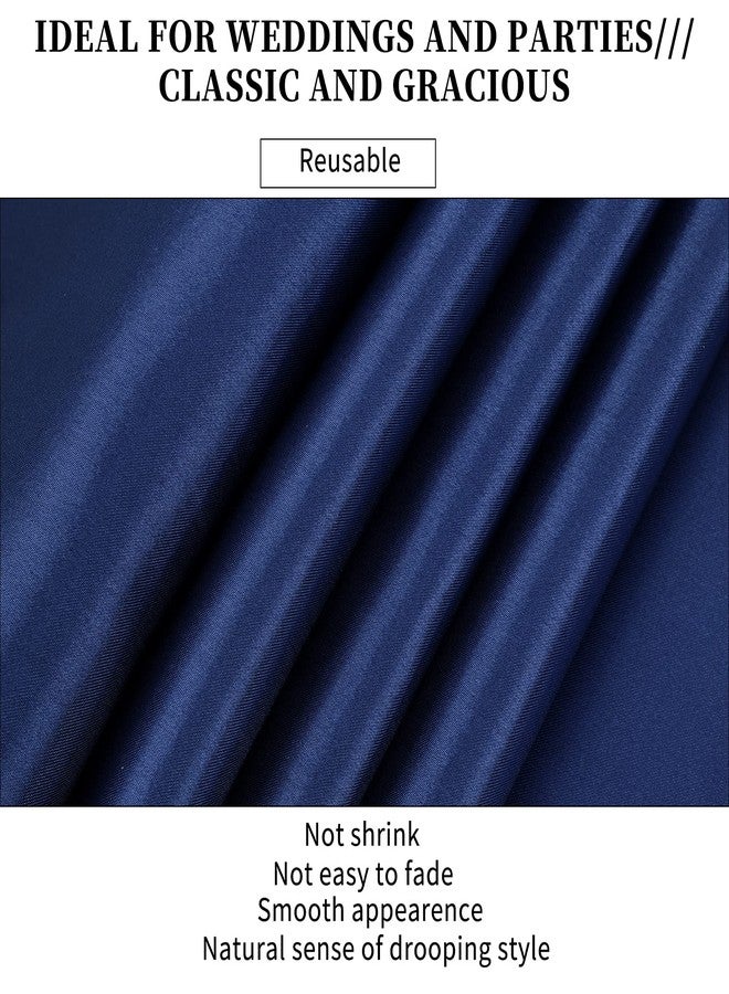 REWOMC 10-Pack Navy Blue 12 x 108 inches Long Premium Satin Table Runner for Wedding, Decorations for Birthday Parties, Banquets, Graduations, Engagements, Table Runners fit Rectange and Round Table - Image 4
