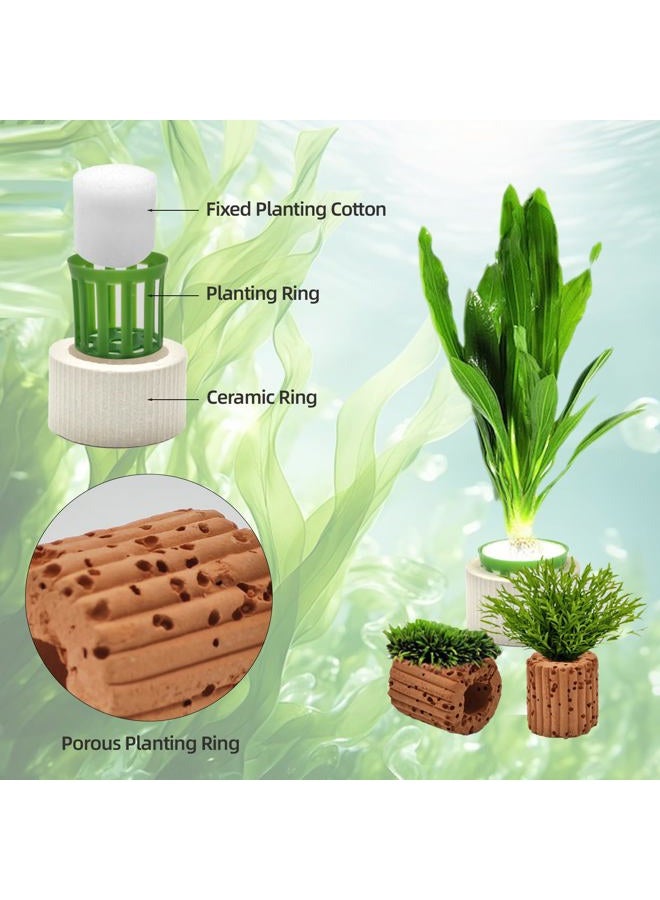 HEHIPLE 16 Pack Aquarium Plant Weights, Aquatic Plants Fixed Ring Set, Anti-Floating Ceramic Aquarium Plant Rings, Aquarium Landscape Decoration Fish Tank Accessories 1.8 x 1.3 Inch - Image 4