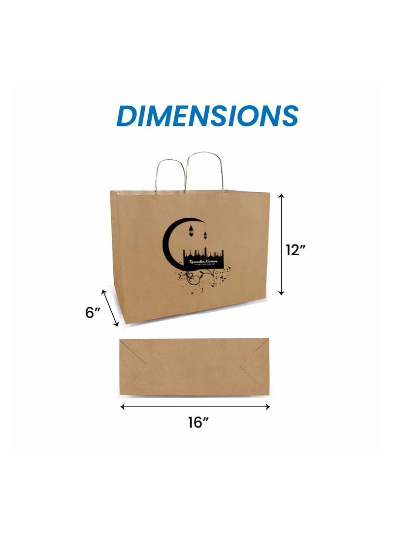 PRINTSHOP4ME Kraft Brown Paper Bags Pack Of 25-Printed Ramadan Design-Durable,Reusable,Biodegradable Bags For Gifting Or Crafting - Image 2