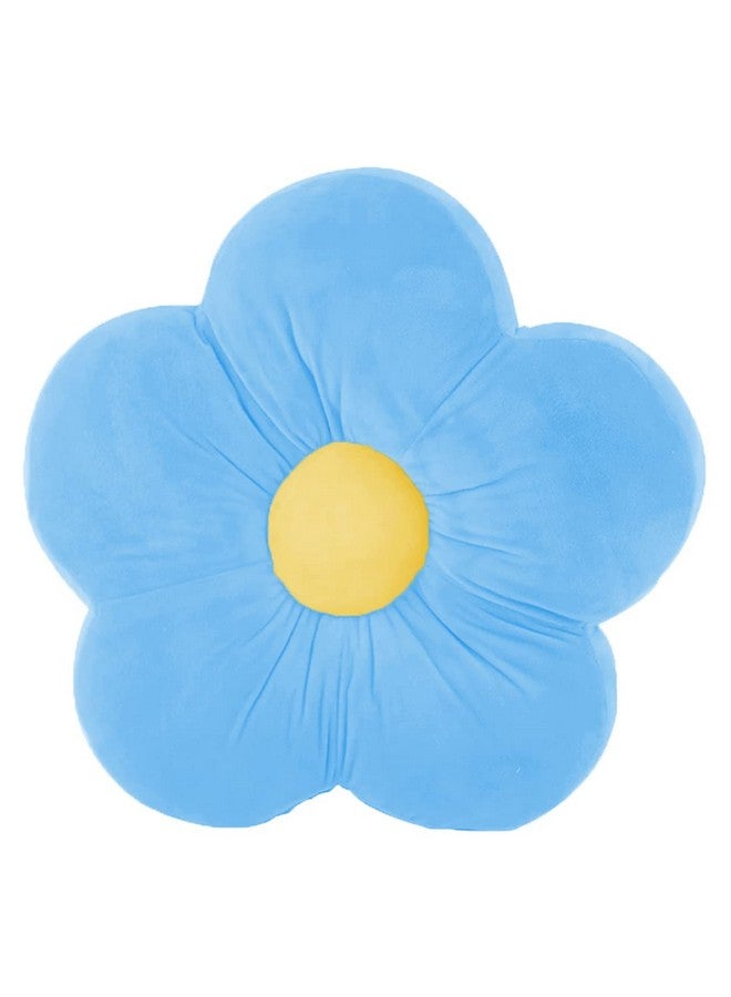 Peach Cuddle Flower Shaped Floor Cushion for Kids Room, Living Room, Luxury Kids Furnishing, Throw Pillow, Decorative Cushion, Nursery Décor, Velvet Cushion, (16x16 inch, Pack of 1, Blue) - Image 3