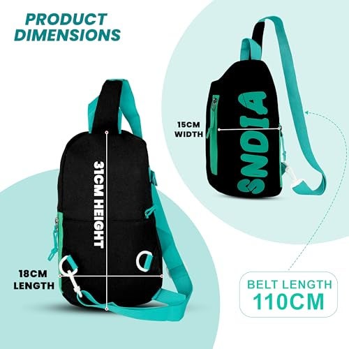 SNDIA Sling Bag for Men Stylish Crossbody Backpack for Men & Women, Messenger Bags, Casual Shoulder Bag, Chest Bag (Black, 31x15x18cm) - Image 3
