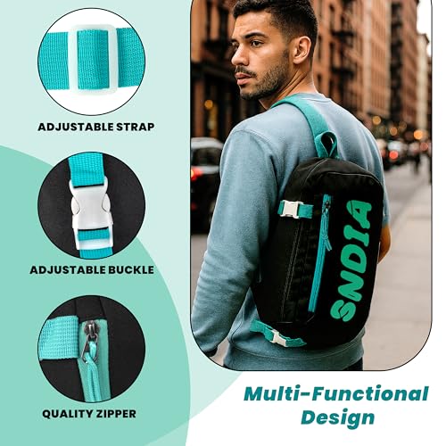 SNDIA Sling Bag for Men Stylish Crossbody Backpack for Men & Women, Messenger Bags, Casual Shoulder Bag, Chest Bag (Black, 31x15x18cm) - Image 2