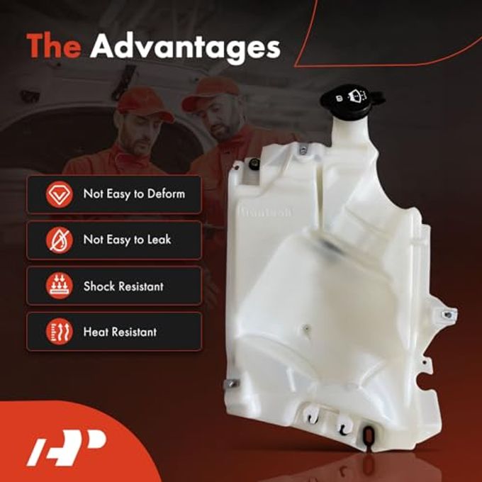 A-Premium Windshield Washer Reservoir Tank Assembly Compatible With Chevrolet Trailblazer 2002-2009 & Gmc Envoy 2002-2009 & Buick Rainier 2004-2007 & Oldsmobile Bravada & Saab 9-7X With Cap - Image 3