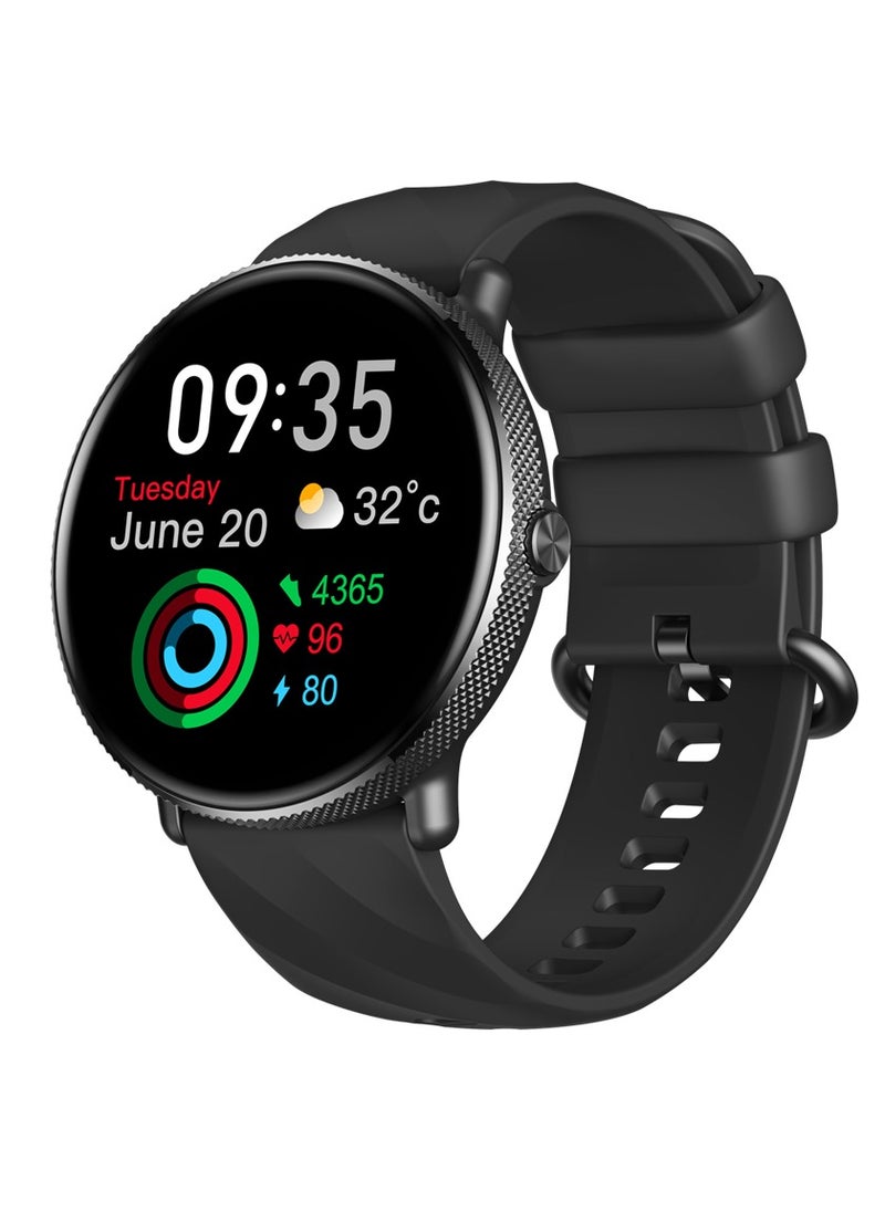 Zeblaze - GTR 3 PRO Bluetooth Full Touch Call Smart Watch AMOLED Display 260mAh 1.42 Inch Midnight Black Silicone Strap - Image 1