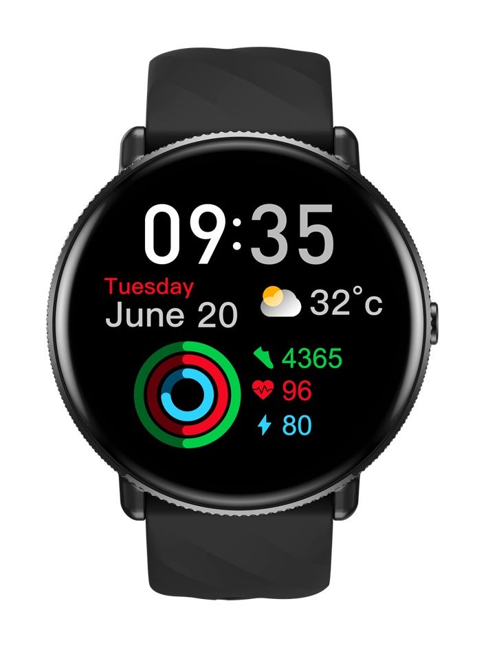 Zeblaze - GTR 3 PRO Bluetooth Full Touch Call Smart Watch AMOLED Display 260mAh 1.42 Inch Midnight Black Silicone Strap - Image 1
