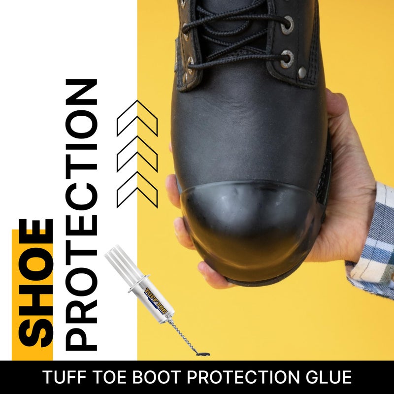 Tuff Toe Work Boot Toe Protector & 2 Pack, Liquid Adhesive Shoe Glue for Boot Waterproofing, Protection & Repair - Heavy Duty Waterproof Cover & Shoe Protector for Any Size & Style, 2 Pack Covers 4 Toe Caps - Image 2
