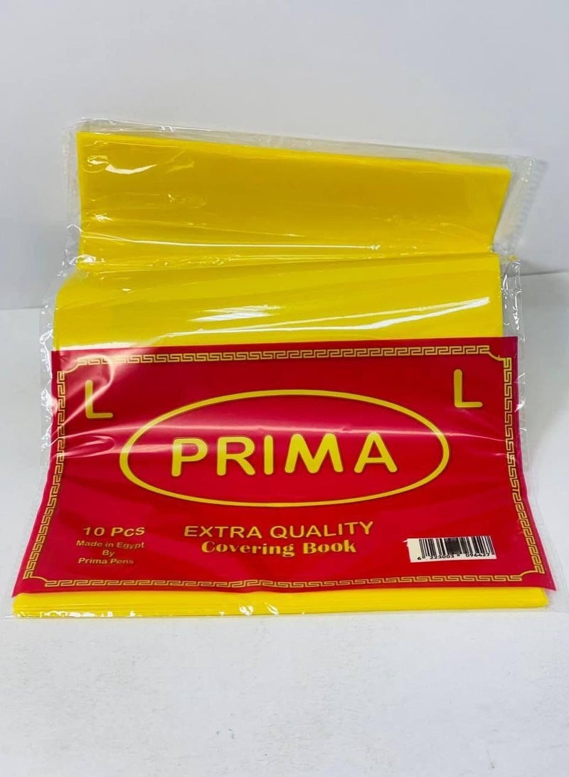 بريما جلاد الكشكول الكبيراللميع  الجلاد البلاستيك بجراب  الكيس : ١٠ جلدات   غلاف كتاب بريما لوكس  اصفر - Image 1