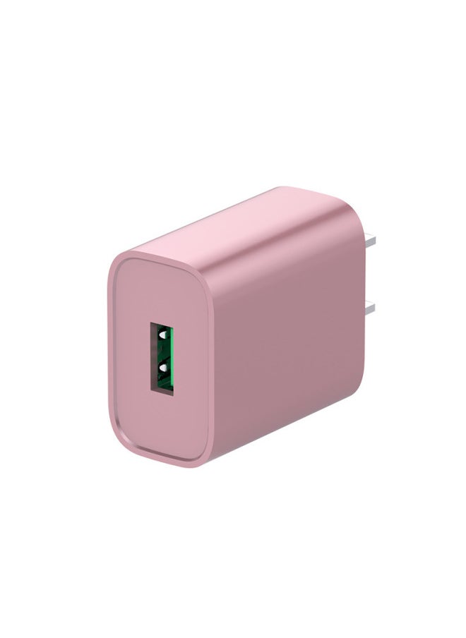 Color USB Mobile Phone Charger 5v 2A Charging Head 3C Certification Fast Charging Head Mobile Phone Universal Dual Single Port Plug-Color:Single-Port [rose Gold] 3C Certification