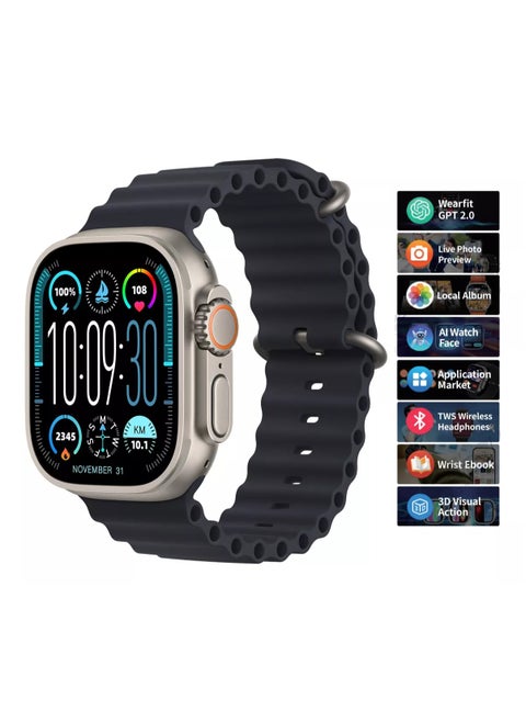 HK 10 Ultra 3 Multi-Functional Smart Watch With Wireless Charging Super AMOLED Display AI Chat GPT Playback Music For iOS & Android
