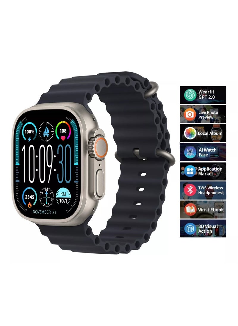 HK - HK 10 Ultra 3 Multi-Functional Smart Watch With Wireless Charging Super AMOLED Display AI Chat GPT Playback Music For iOS & Android - Image 1