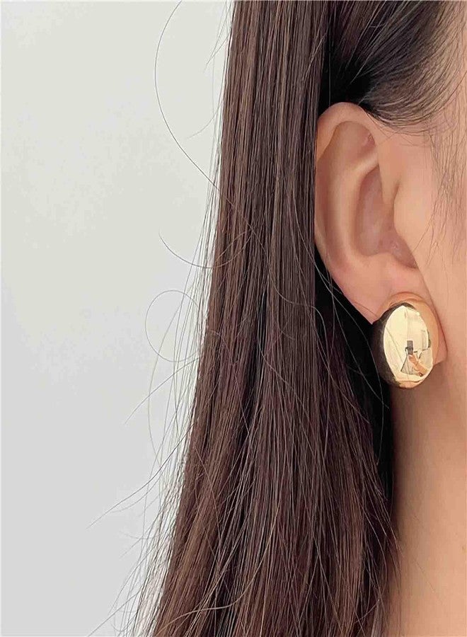 IRCOMULTI Polished Half Ball Stud Earring Chunky Gold Ball Shaped Earring Large Dome Button Earrings Metal Round Balls Earrings Jewelry for Women - Image 5