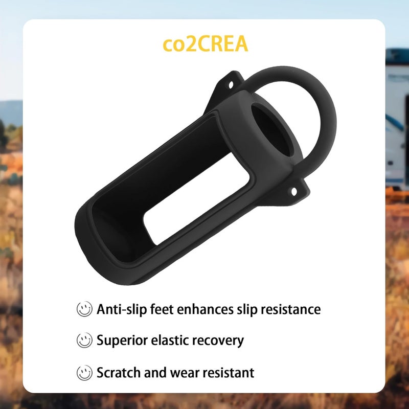 co2CREA Silicone Case for JBL Grip Portable Waterproof Speaker, Portable Travel Soft Cover with Shoulder Strap and Carabiner, Protective Skin Case (Black) - Image 5