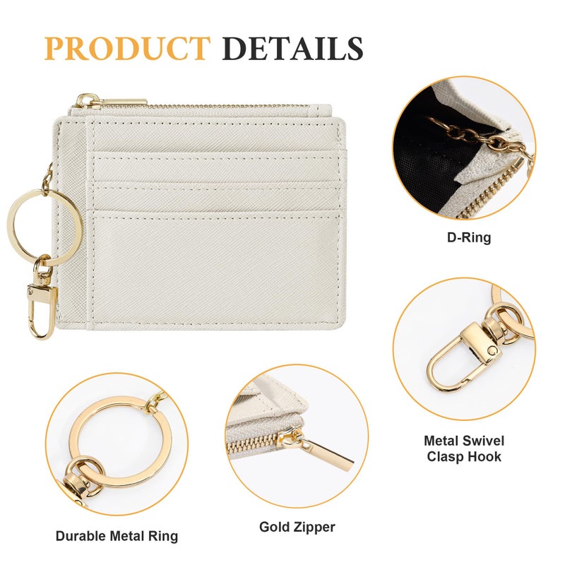 Sodsay Card Case Slim Front Pocket Wallet for Women Credit Card Holder with Keychain - Image 3