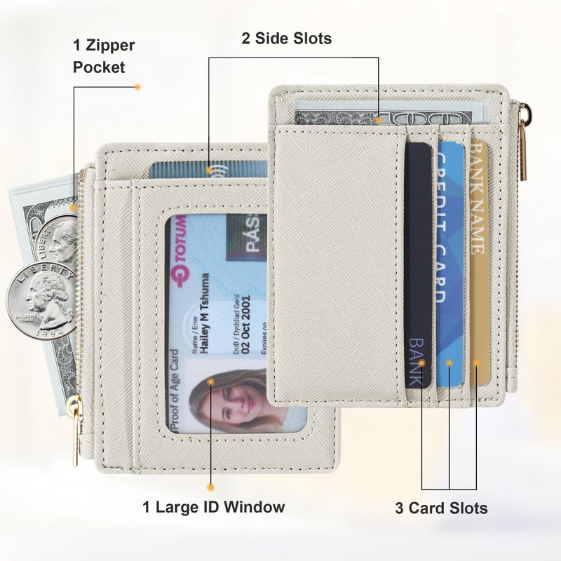 Sodsay Card Case Slim Front Pocket Wallet for Women Credit Card Holder with Keychain - Image 2