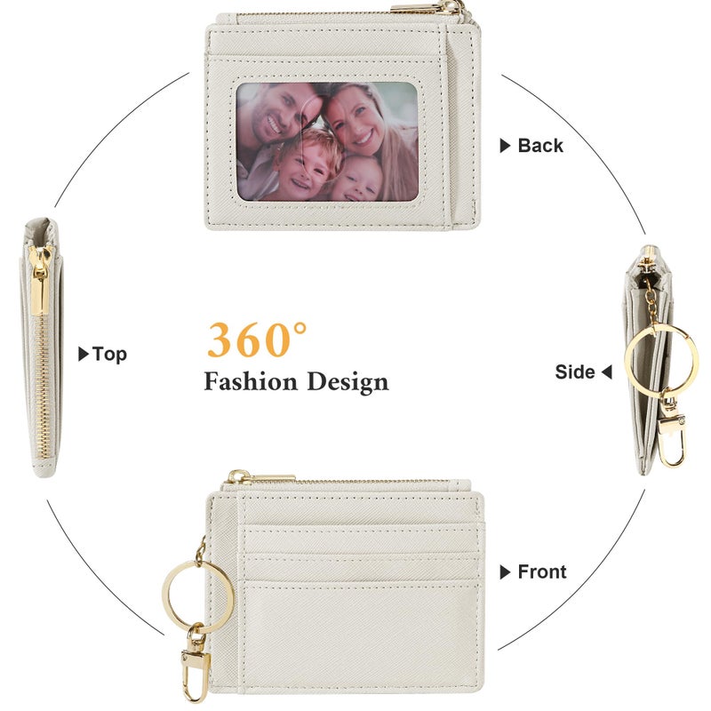 Sodsay Card Case Slim Front Pocket Wallet for Women Credit Card Holder with Keychain - Image 4