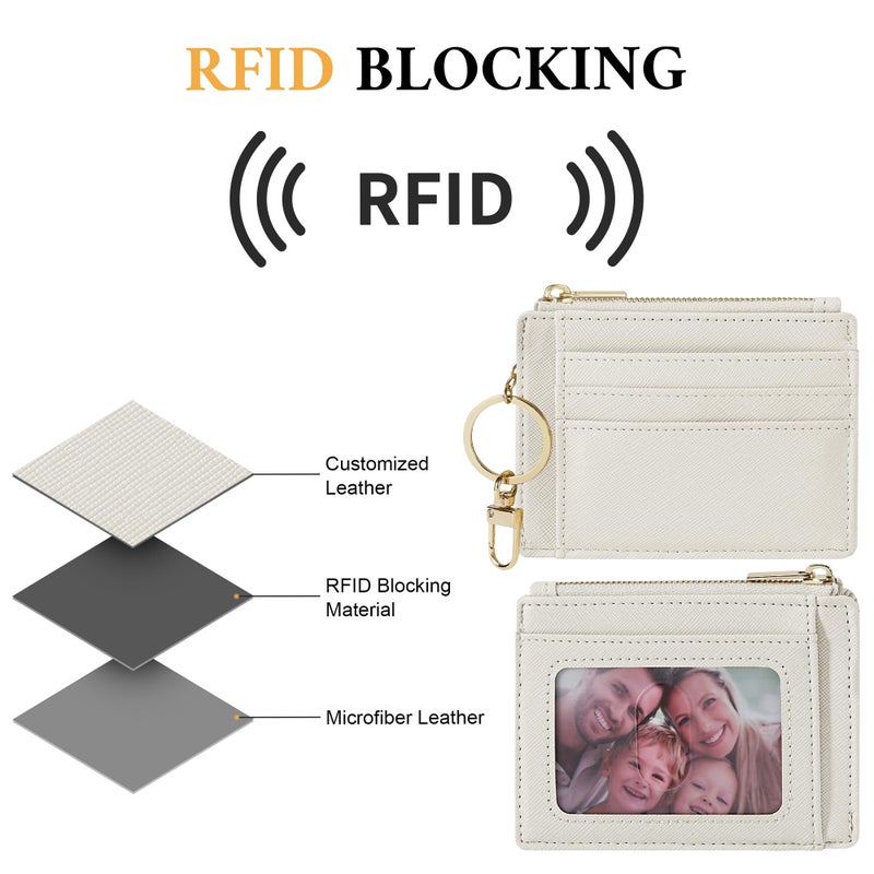 Sodsay Card Case Slim Front Pocket Wallet for Women Credit Card Holder with Keychain - Image 5