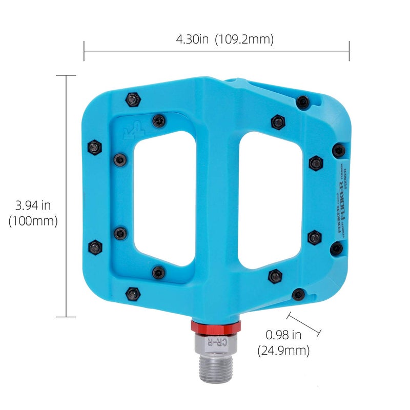 FOOKER MTB Pedals Mountain Bike Pedals 3 Bearing Non-Slip Lightweight Nylon Fiber Bicycle Platform Pedals for BMX MTB 9/16" - Image 5