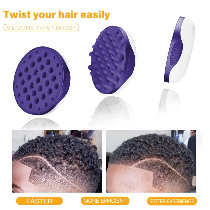 WTTORDE Silicone Brush for Curly, Afro, and Wavy Hair - Two-Sided Wave Tool for Long and Short Styles, Large and Small Curl Combs for Men, Women, Boys, and Girls - Purple, 1 Pcs - Image 2