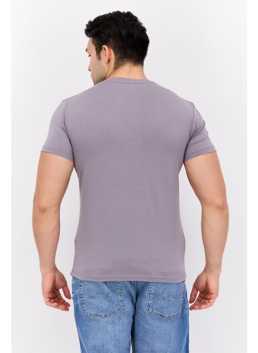 GAS Men Slim Fit Crew Neck Short Sleeve Graphic Print T Shirt, Grey  Combo  - Image 3