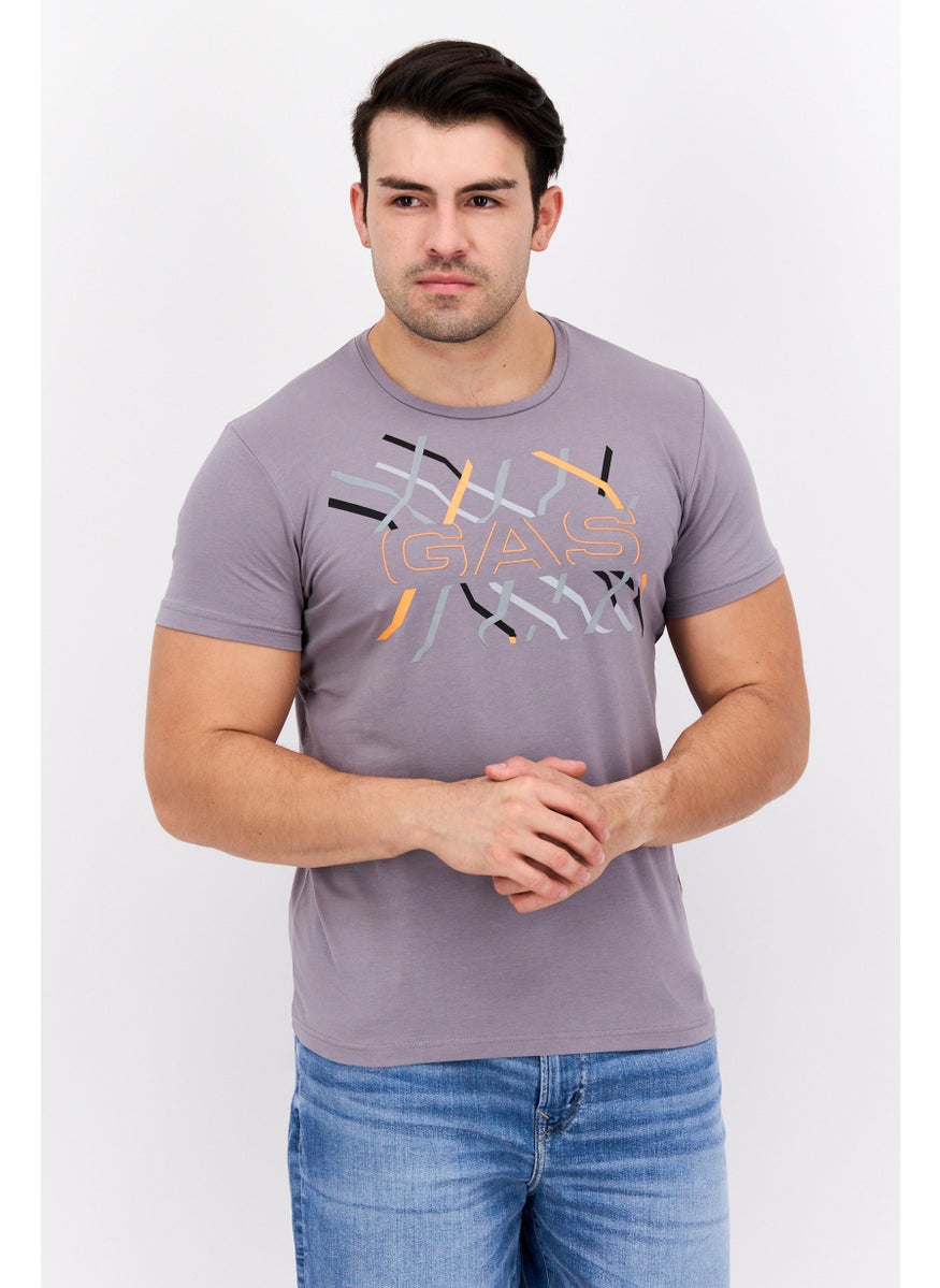GAS Men Slim Fit Crew Neck Short Sleeve Graphic Print T Shirt, Grey  Combo  - Image 1