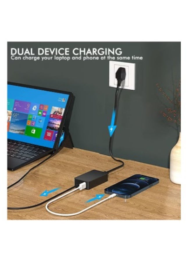 Terabyte Surface Charger, 44W 15V 2.58A Power Supply AC Adapter Charger for Microsoft Surface Pro 3/4/5/6/7, Surface Laptop 3/2/1, Surface Go/Book, with 6ft Power Cord - Image 2