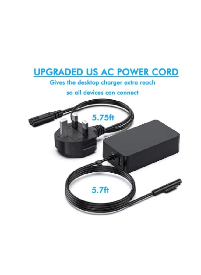 Terabyte Surface Charger, 44W 15V 2.58A Power Supply AC Adapter Charger for Microsoft Surface Pro 3/4/5/6/7, Surface Laptop 3/2/1, Surface Go/Book, with 6ft Power Cord - Image 5