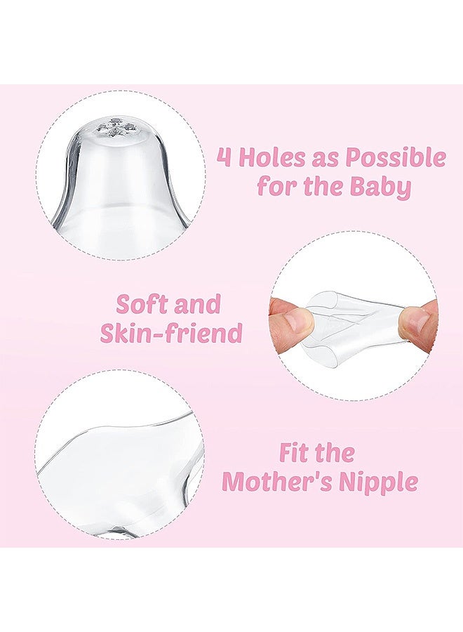 Photon 4 Pairs Contact Nipple Shields for Nursing Newborn Breastfeeding , Silicone Nipple Protector in Reuseable Storage Case - Image 4
