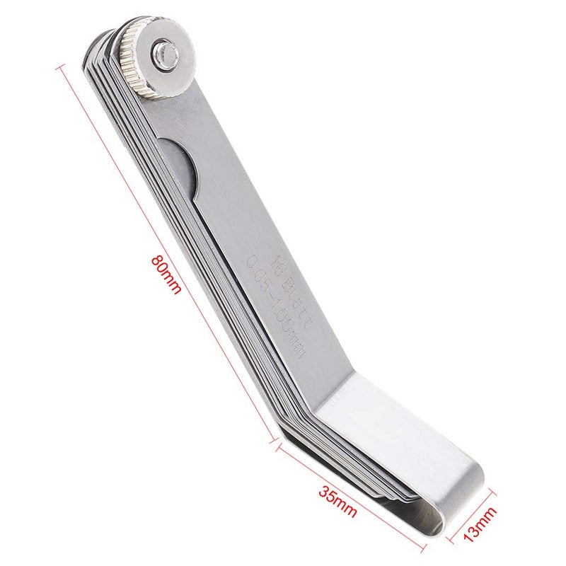 Mayata ماياتا 1 قطعة 100A16 0.05-1 مم سمك أداة قياس الفجوة المعدنية المنحنية مع 16 شفرة لقياس الأعمال الخشبية - Image 4