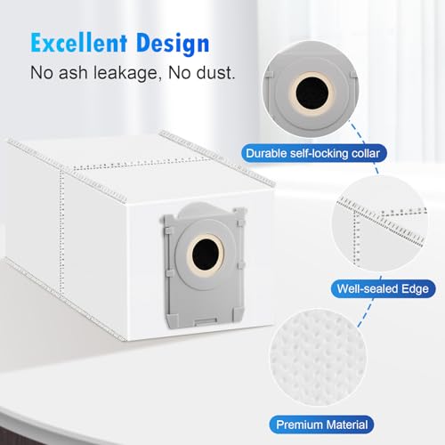 DrFlito 10 Pack X8 Dust Bags Compatible with ECOVACS DEEBOT X8 Pro Omni/X9 Pro Omni/T50 Pro Omni/T50 Max Pro Omni/T80 Omni/Yeedi S14 Plus Robot Vacuum Cleaner, 4 Layers Effective Filtration - Image 3