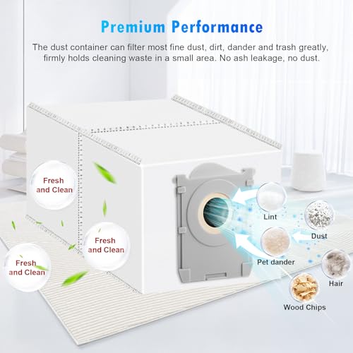 DrFlito 10 Pack X8 Dust Bags Compatible with ECOVACS DEEBOT X8 Pro Omni/X9 Pro Omni/T50 Pro Omni/T50 Max Pro Omni/T80 Omni/Yeedi S14 Plus Robot Vacuum Cleaner, 4 Layers Effective Filtration - Image 5