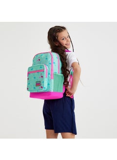 CORAL HIGH Kids Water Green Neon Pink Flamingo Patterned 2-Piece School Bag Set SET0223111  - Image 4