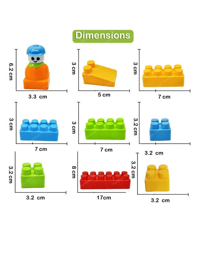 FunBlast FunBlast Building Blocks for Kids - DIY Plastic Building Blocks for Kids Puzzle Games for Kids, Toys for Children Educational & Learning Toy for 3+ Years Kids, Girls & Boys (36 Pcs-Multicolor)  - Image 2
