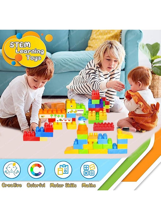 FunBlast FunBlast Building Blocks for Kids - DIY Plastic Building Blocks for Kids Puzzle Games for Kids, Toys for Children Educational & Learning Toy for 3+ Years Kids, Girls & Boys (36 Pcs-Multicolor)  - Image 3