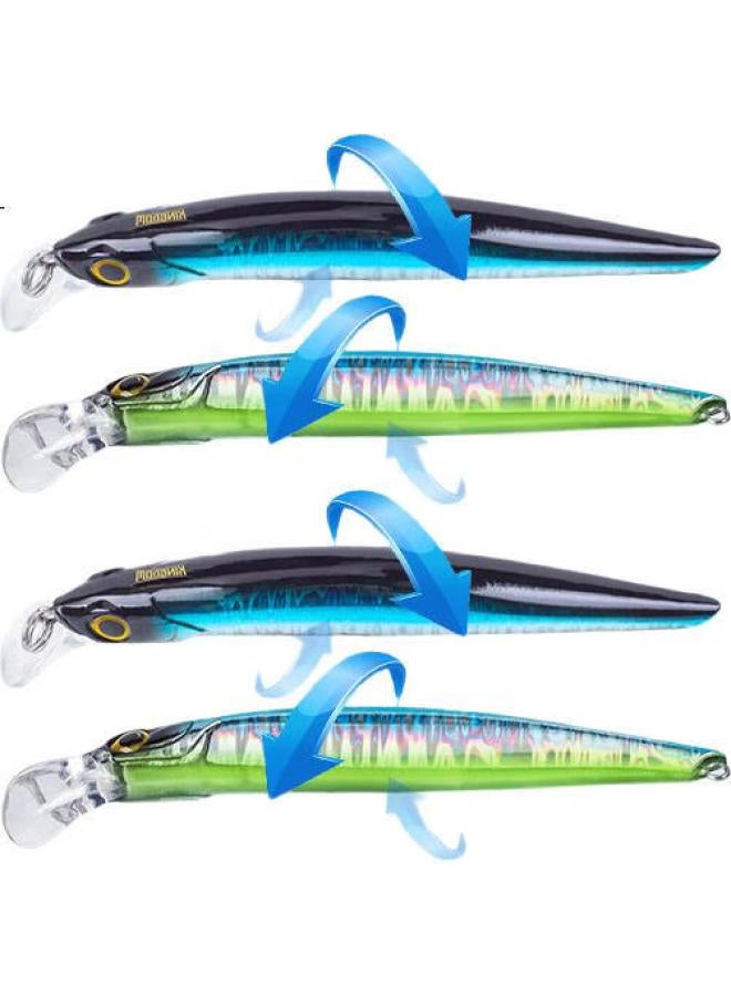 King Lure King Bait Set, Sinking Minnow, Topmouth Culter Bait, Long-Casting Freshwater Sea Bass And Snakehead Fish, 14G Set - Image 1