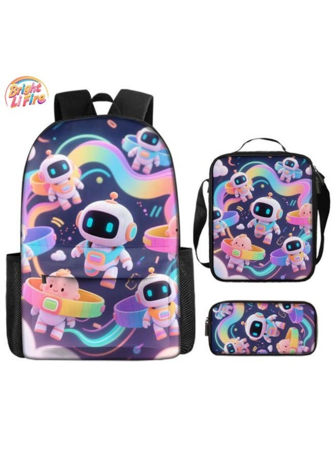 Bright Li Fire Fashion is unlimited! Cartoon bag three-piece set, suitable for a variety of scenes for students and teenagers (available for students, children, friends on outings, mountain climbing, school, etc.) - 45 - Image 1