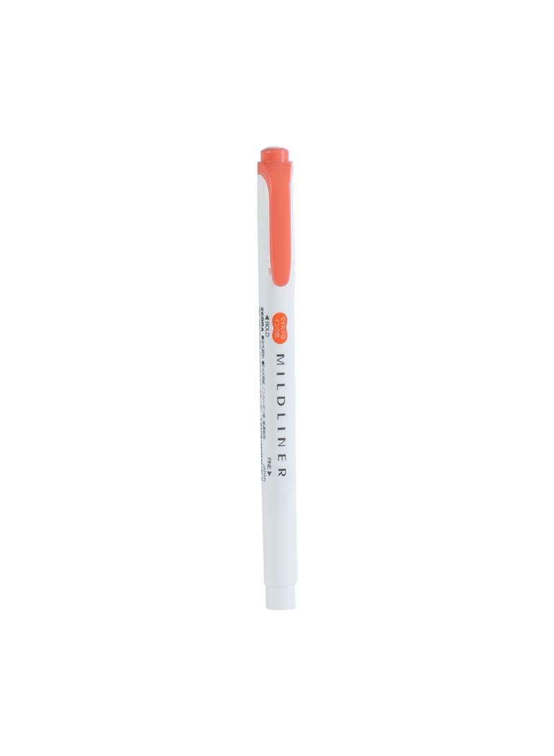 ZEBRA Mildliner Double Sided Highlighter , for Journal Planner , marking dictionary, Note Taking , drawing illustrations , Pack of 10 Vermilion Highlighters  - Image 2