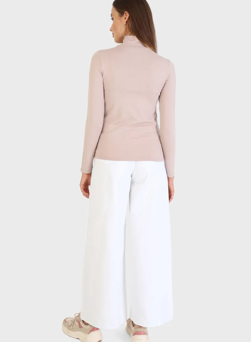 Refka by modanisa High Neck Ribbed T-Shirt