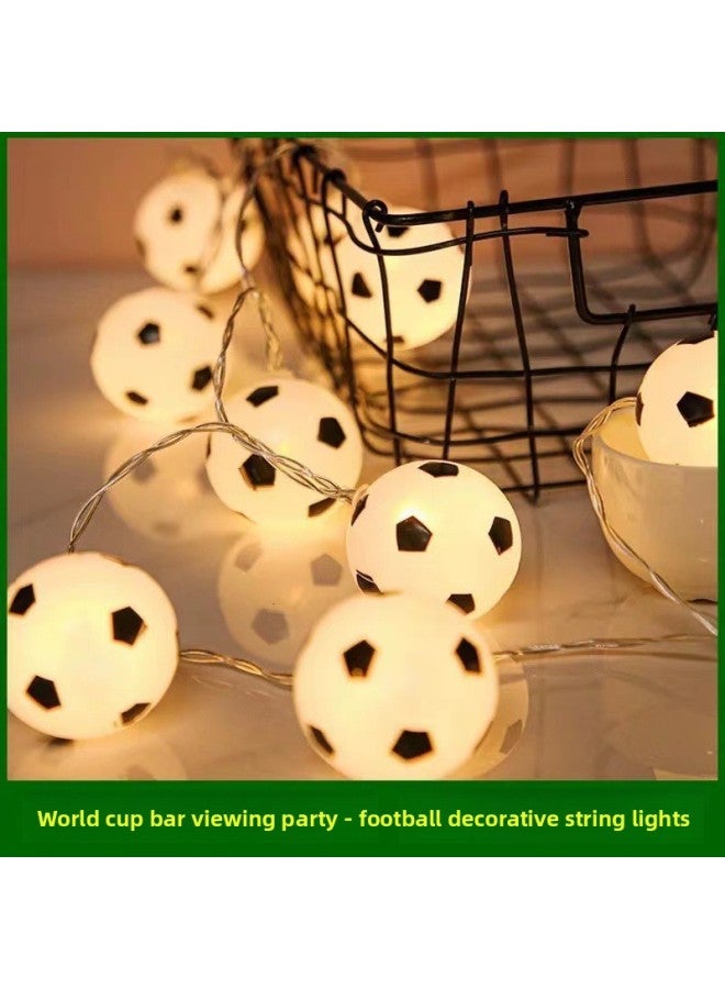2026 World Cup Theme Scene Decoration Atmosphere Setup –Light color:Football warm light Power:6 4m lights usb model [always on] - Image 1