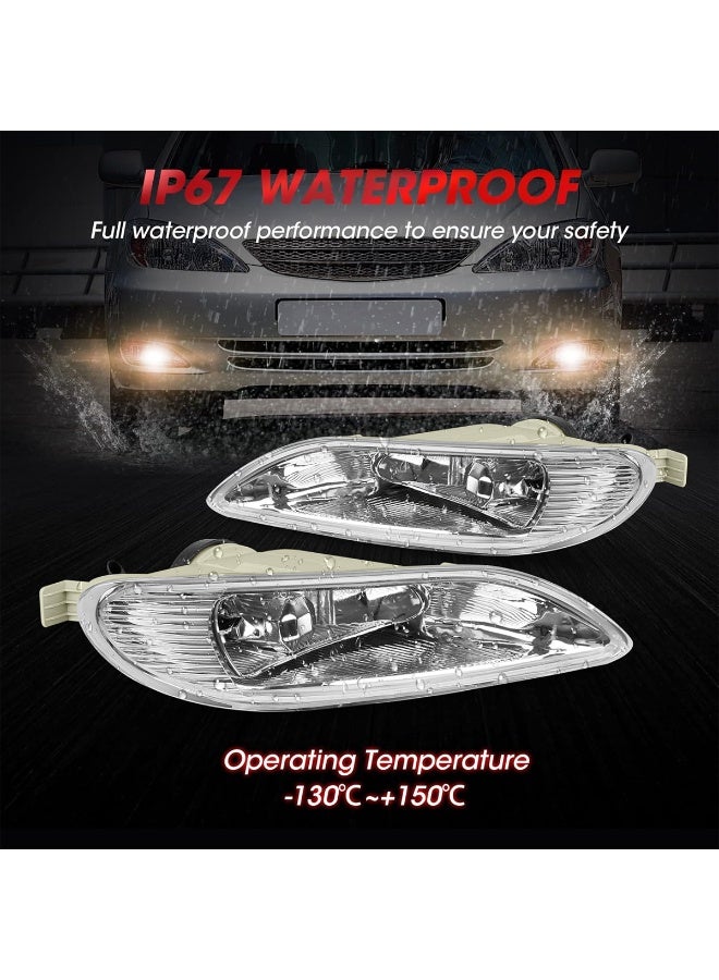 KASHAFI Fog Lamp Set for Toyota Camry 2003, CM2003TY Front Fog Light Kit with Wiring Harness, Relay & Switch Bulb Type 9006 12V 55W IP67 Waterproof Clear Lens Fog Lamps - Image 3