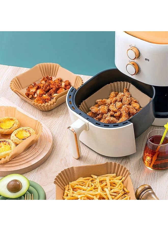 Mawan 100 PCS Air Fryer Disposable Paper Liner, Round Air Fryer Liners, Natural Parchment Paper for Air Fryer, Non-Stick, Oil-Proof, Food Grade Paper Liner for Baking Roasting Microwave (6.3 Inch)  - Image 4