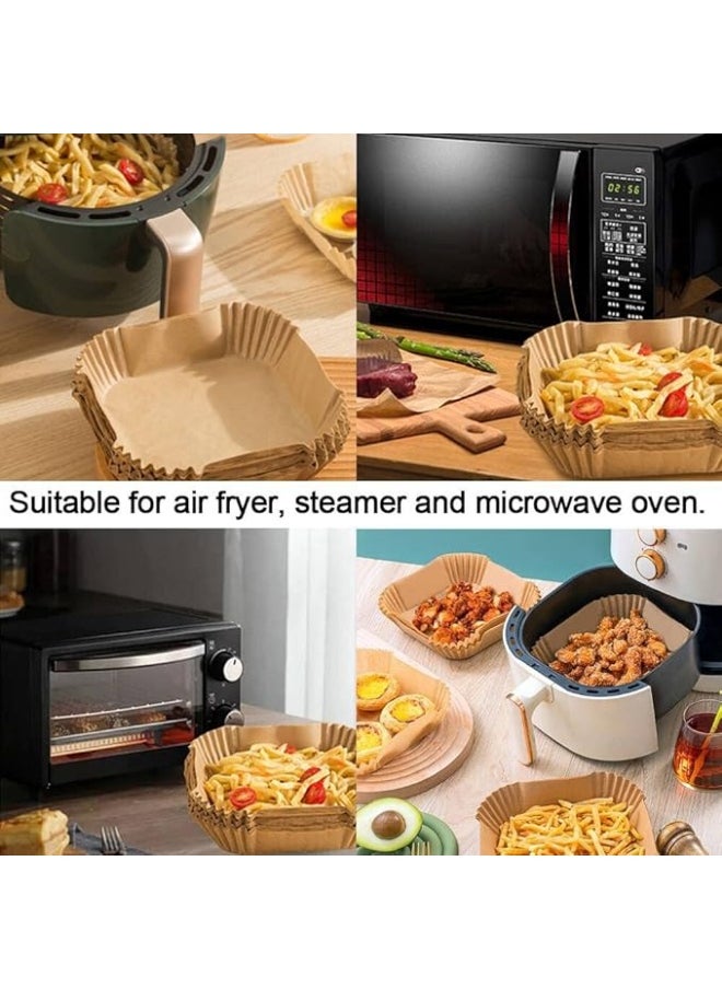 Mawan 100 PCS Air Fryer Disposable Paper Liner, Round Air Fryer Liners, Natural Parchment Paper for Air Fryer, Non-Stick, Oil-Proof, Food Grade Paper Liner for Baking Roasting Microwave (6.3 Inch)  - Image 5