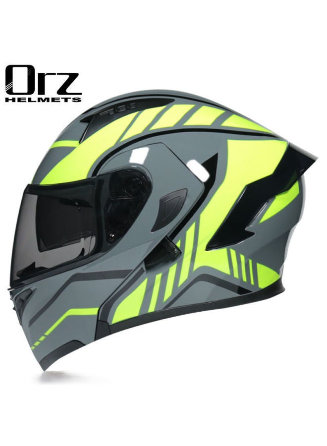 Yellow Free With Light Tea Orz Motorcycle Helmet Men's And Women's Exposure Helmet Full Helmet Tail Knight Bluetooth Motorcycle Men's And Women's Winter Personalized Electric
